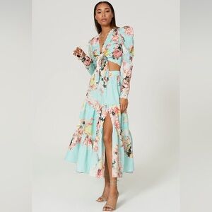 Hemant & Nandita Sage Midi Skirt, size small